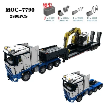 Ehitusplokk, KES-7790 raskeveokite haagise juht osad 2890PCS elektriline puldiga assamblee täiskasvanute ja laste mänguasi kingitus