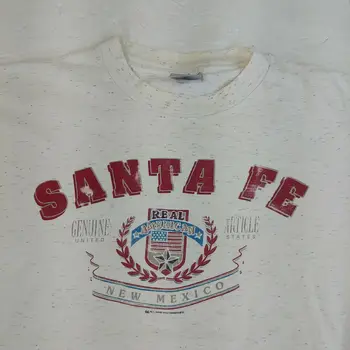 Vintage T-särk Santa Fe New Mexico 1992 Turistide USA Lilla-Hall XL pleekinud