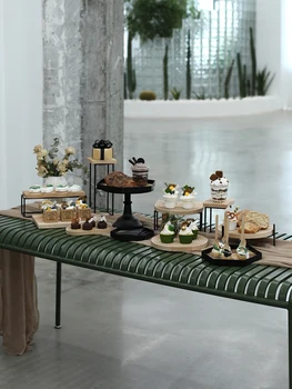 SWEETGO Metallist Kook Seisab + Puit Pardal 16 Tükki Set Cupcake Muffin Plaate Kodu Kaunistamiseks Ladustamise Nagid Magustoit & Leib Plaadid