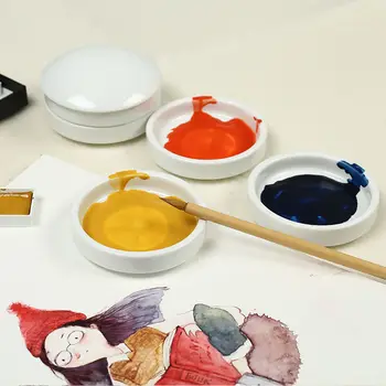 5-kiht Keraamiline Palett Akvarell Guašš Värvi Palett, Sinine ja Valge Tint Plaat Kunst Hiina Maali Tarvikud