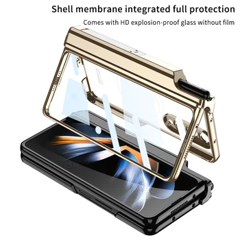 Magnet Hinge Ees Karastatud Klaasi Puhul Samsung Galaxy Z Murra 4 Katta Katmine Selge Pliiatsi Omanik Tagasi Juhtmevaba Laadimise Korral