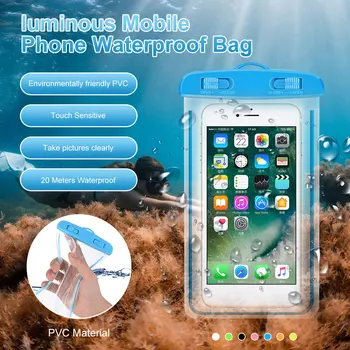 Veekindel Juhtudel Universaalne Läbipaistev PVC Mobiiltelefoni Veekindel Kott Protective Case for iPhone 13 12 11 Xiaomi Samsung