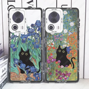 Naljakas Kass Kunsti Claude Monet Van Gogh Võhumõõk Telefoni Puhul Xiaomi 13 12T Redmi Lisa 12 11 10 Pro Turbo Poco F5 F4 F3 X5 X4 X3 GT