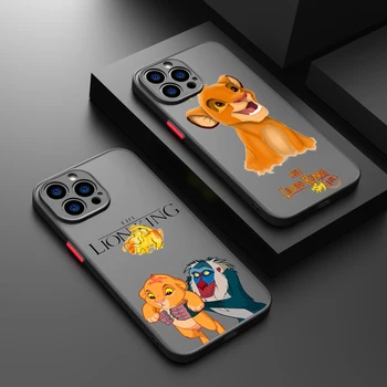 Disney Lion King Apple iPhone 14 13 12 11 XS Mini Pro Max 8 7 6S 6 XR X Pluss Jäätunud Poolläbipaistev Telefoni Puhul