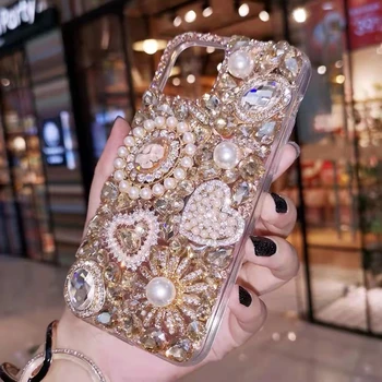 Sunjolly Diamond Case for Samsung Galaxy A10E A20E A51 M40S S20P S20U A01 A11 A21 Bling Šampanja Rhinestone Telefoni Kate coque