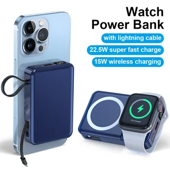 10000mAh Magnetic Power Bank For iPhone 14 13 12 Pro Max Väline Aku Apple Vaadata Laadija Portable Powerbank Kiire Laadimine