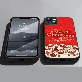 Merry Christmas Tree Santa Lumehelves Telefon Case For Iphone 15 11 Pro Max 6 Mini 13 14 Xr, Xs 12 6s 8 7 Pluss Must Pehme Kate