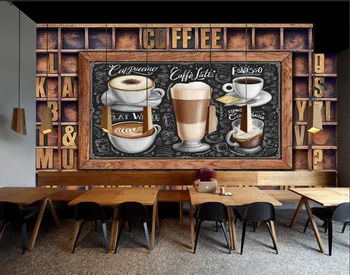 Käsitsi maalitud Foto seinamaaling cartoon tähtede inglise kohvi tassi dekoratiivsed taust kohandatud isekleepuvad tapeet seinamaaling