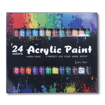 Akrüülvärvi Komplekt 24 Värvi-12ml Pigment Lapsed Täiskasvanud Algaja, Tunnistan Kunstnike Dropshipping
