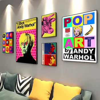 Andy Warhol Kuulus Näitus Banaan Zebra Viina isekleepuvad Plakat Retro Jõupaber Kleebis DIY Tuba Dekoratiivsed Värvimistööd