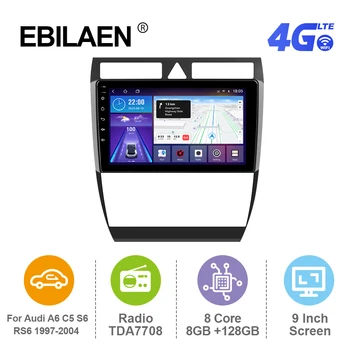 EBILAEN Android 12 autoraadio Audi A6 C5 1997 - 2004 S6 2 RS6 Multimeedia Video Carplay Mirrorlink Navigatsiooni GPS FM RDS 4G