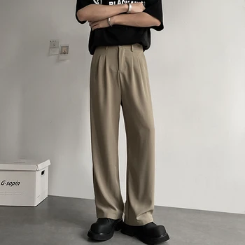 Khaki Must Ülikond Püksid Meeste Mood Sotsiaalne Mens Kleit Püksid korea Vabaaja Lahtised Pikad Püksid Mens Office Ametlik Püksid M-2XL