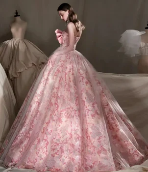 Kohandatud roosa toru top pulm kleit Lääne-pulmad temperament pruut Mori super fairy dream luxury tähistaeva kleit.