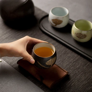 Lotus keraamiline tee tassi, tee degusteerimine cup, ühe -, majapidamis-retro kung fu määratud ja lisatud kingitus