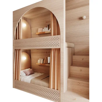 Multi funktsionaalne kõrge ja madala voodi, post kaasaegne narivoodi koos redeli kapp, twin voodi, voodi