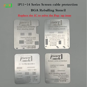 Uusim FIXST 4TK IP11-14 Seeria Ekraan IC BGA Reballing Šabloon Malli Asendada IC Lahendada Pop-up Küsimus