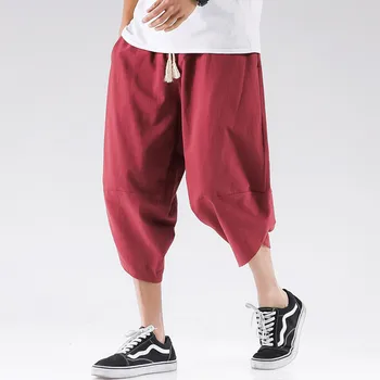 Jaapani Streetwear Haaremi Püksid Meeste Lahtised Noorte Vabaaja Lahti Kärbitud Püksid Mood Suured Trend Suur lühikesed Püksid Püksid