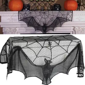 Halloween Decor Pits Spider Web Pvt Laudlina Seina Kleebis Must Kamin Sall Kardin Lambi Varju Partei Teenetemärgi Tarvikud