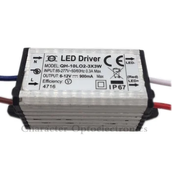 2tk Veekindel Toide: AC 110 220V LED Driver 2-3x3W 10W 900mA jaoks 10w High power led chip kerge