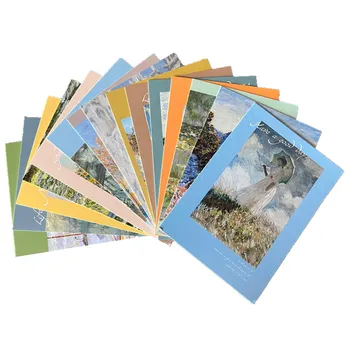 15 Lehed/Set Claude Monet Teose Seeria Õnnitluskaardid Loominguline Dekoratiivsed Postkaart Sõnum Lettercard Retro Teema Postipanga Kaart
