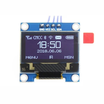 5tk 0.96 Tolline IIC I2C Serial GND 128X64 OLED LCD LED Ekraan Moodul SSD1306 Jaoks Arduino Kit Valge Ekraan
