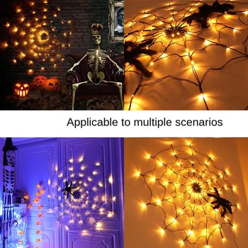 Halloween Teenetemärgi Helendav Spider Web Fishing Net Tuled String Pool Ghost Festival Rekvisiidid Halloweeni Dekoratsioonid 2023
