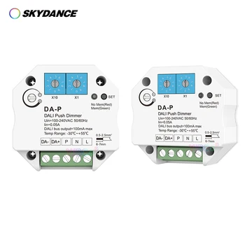 Skydance DALI Push LED Dimmer, 220V 110V AC puhul DALI Juhi või Liiteseadiste Dimm Kiirus Reguleeritav Mäluga Dimmer Funktsioon DA-P