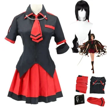 Anime BLOOD-C Kisaragi Saya Cosplay Kostüüm Parukas Jaapani Must JK koolivormid Naine Seksikas Kawaii Halloweeni Karneval Ülikond
