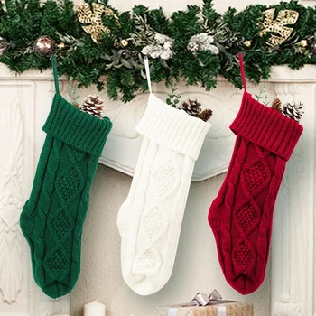 46cm Suure Mahutavusega Jõulud Soki Kudumise Lõng Xmas Kingitus Kott Jõulupuu Kamina Rippuvad Ornament Puhkus Dekoratiivsed Sokk