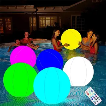 16 Värvi LED Hõõguv Beach Ball kaugjuhtimine Valguse Bassein Mänguasi Helendav Pall Täispuhutav Beach Ball Pool Tarvikud