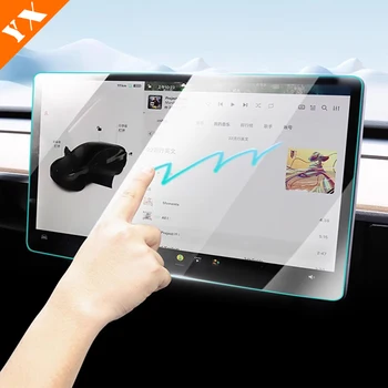 Auto Kesk-Konsooli Karastatud Klaasist Touch Ekraani Kaitsekile Garneering Kaas Tesla Model Y 2021-2023