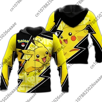 Pokemon Pikachu 3d Print Topp Meeste ja Naiste Vabaaja Dressipluus SKM Lukuga Topp Fashion Streetwear Topp Pullover
