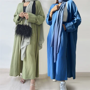 Moslemi Komplekti Dubai Türgi Avatud Abaya Kimono Lahti Jalg Püksid Püksid Ramadaani Islami Eid Naised 2 Töö Sobitamine Riided Seal Kaftan Kleit