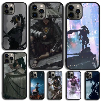 Anime tüdruk samurai Telefon Case For iPhone 14 15 13 12 Mini XR, XS Max Kate Apple iPhone 11 Pro Max 6 8 7 Pluss SE2020 Coque
