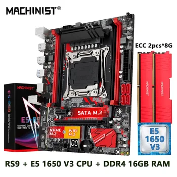 MASINIST X99 Emaplaadi Kit LGA-2011-3 Set Xeon E5 1650 V3 CPU Processador DDR4 RAM Mälu 16 gb SSD NVME M. 2 usb3.0 M-ATX RS9
