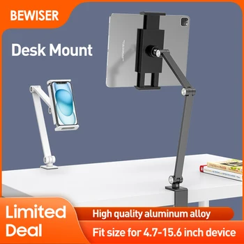 Bewiser Tablett Mount 4.7-15.6 inche Kantavate Rusukalded Telefon ja iPad Seista Laua Klamber Alumiiniumist Mobiiltelefoni Omanik Live