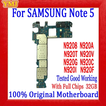 Algne Ava Android Süsteemi Emaplaadi Samsung Galaxy Märkus 5 N920V Emaplaadi 100% Testitud Täis Tööd Loogika Juhatuse 32g Plaat